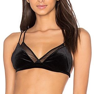 Only Hearts velvet mesh bralette triangle strappy